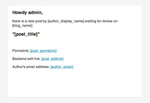 Email Template: New post is waiting for review