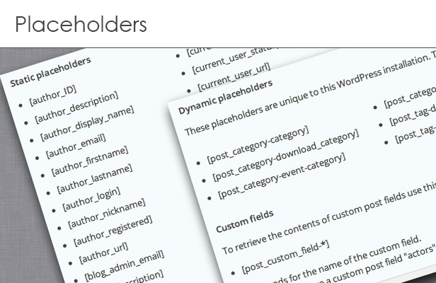 Placeholders